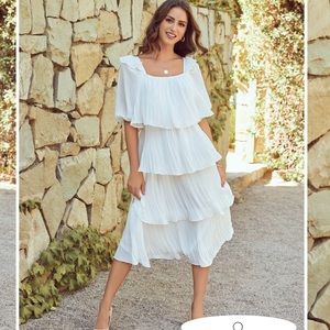 NWT VICI white ruffle dress